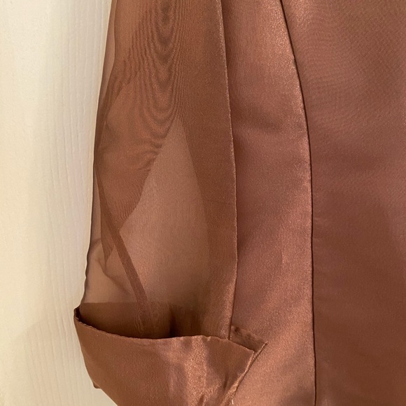 VICTOR COSTA BRONZE COLOR DRESSY BLOUSE - Picture 4 of 6